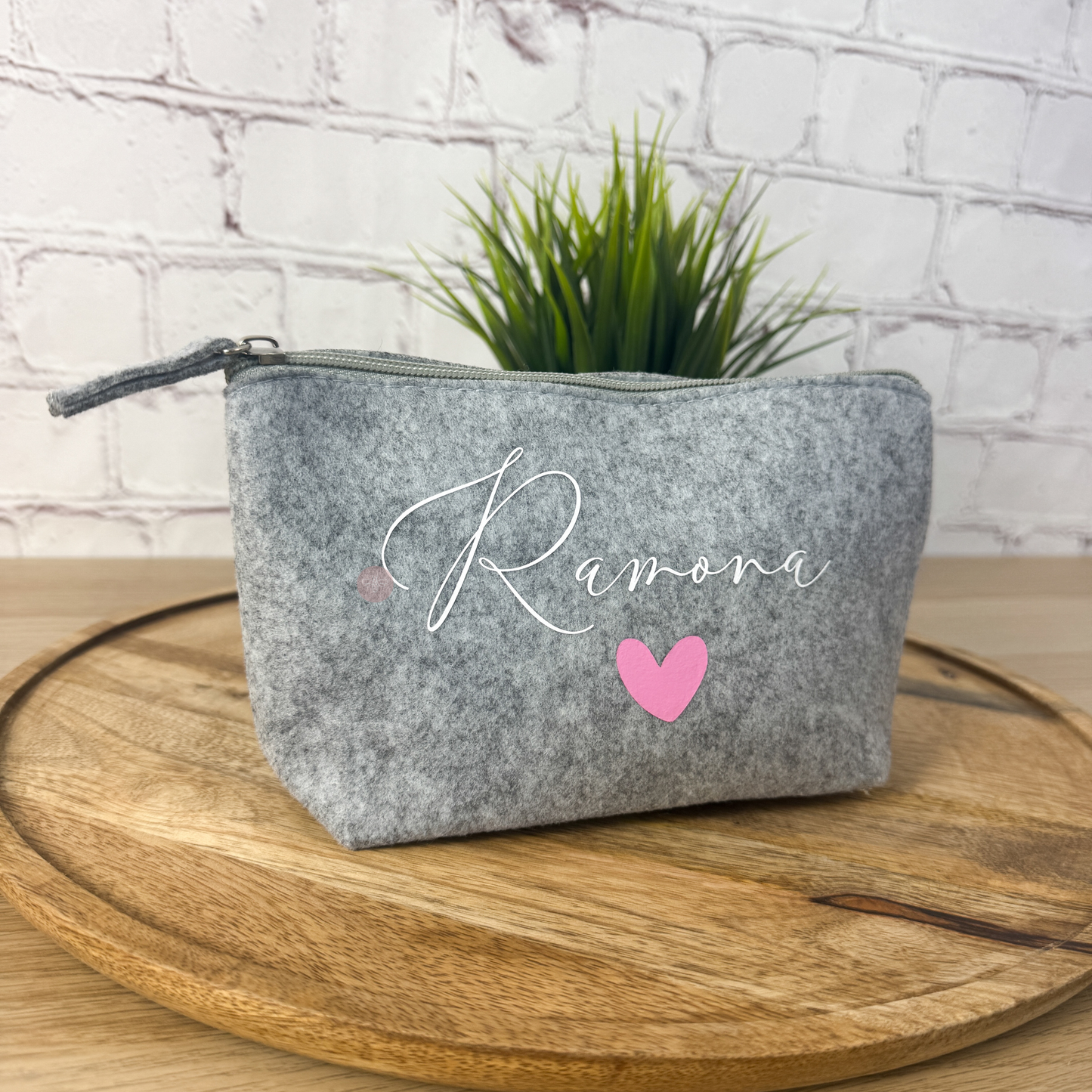 personalisierte Kosmetiktasche Filz mit Name