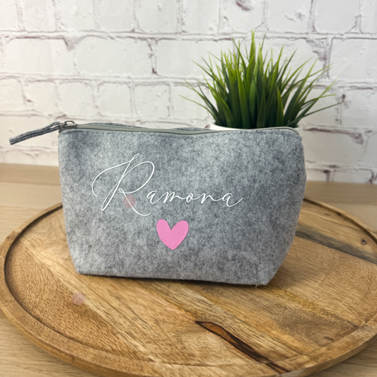 personalisierte Kosmetiktasche Filz mit Name