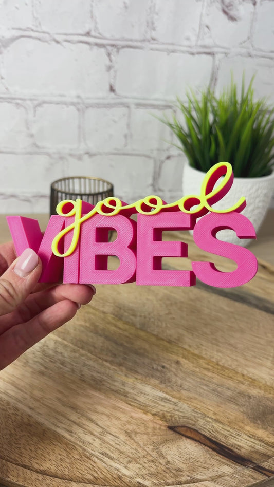 3D Schriftzug good Vibes - Statement Spruch als Dekoration