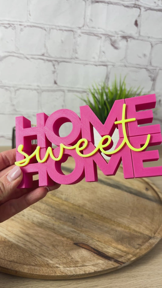 3D Schriftzug Home sweet home - moderne Wohnzimmerdeko