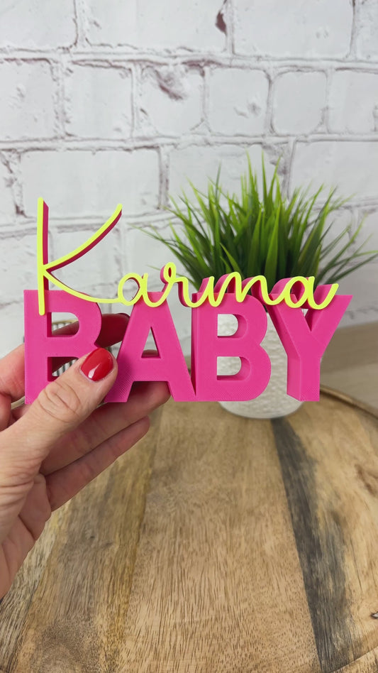 3D Schriftzug Karma Baby - witziger Spruch als Geschenkidee