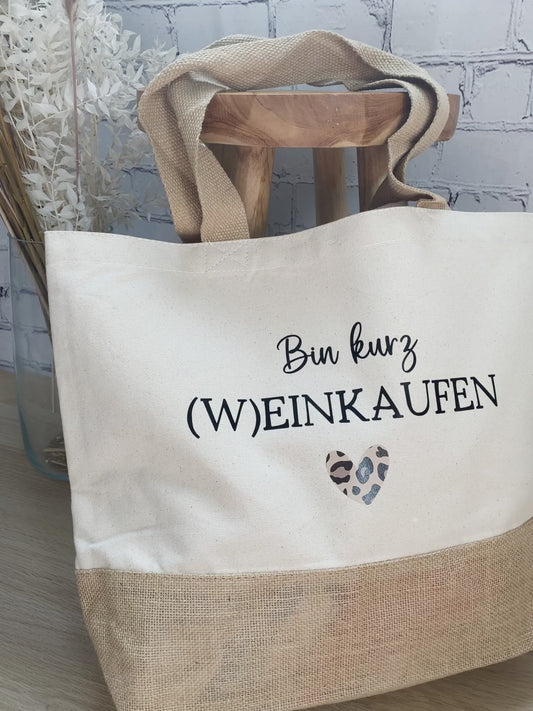 Shopper Tasche Bin kurz Weinkaufen