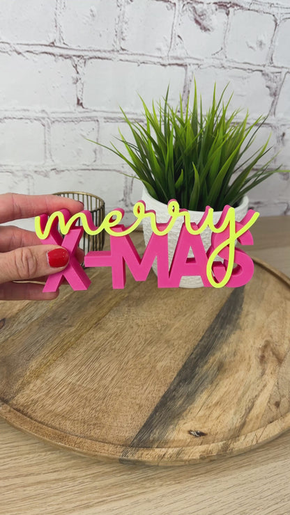 3D Schriftzug merry X-MAS - Schriftzug für Weihnachten