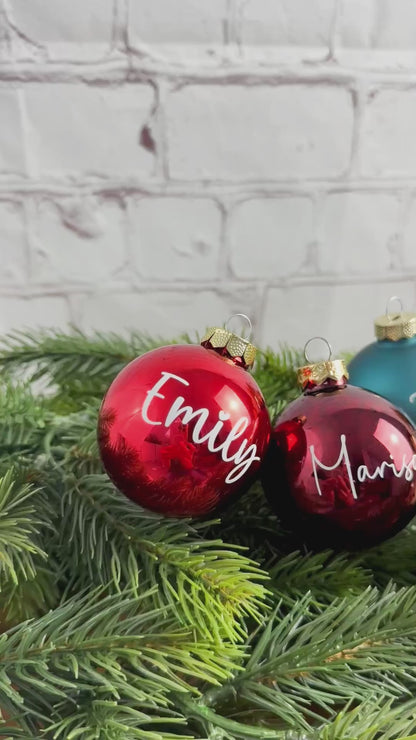 6cm & 8cm Weihnachtskugel personalisiert mit Name