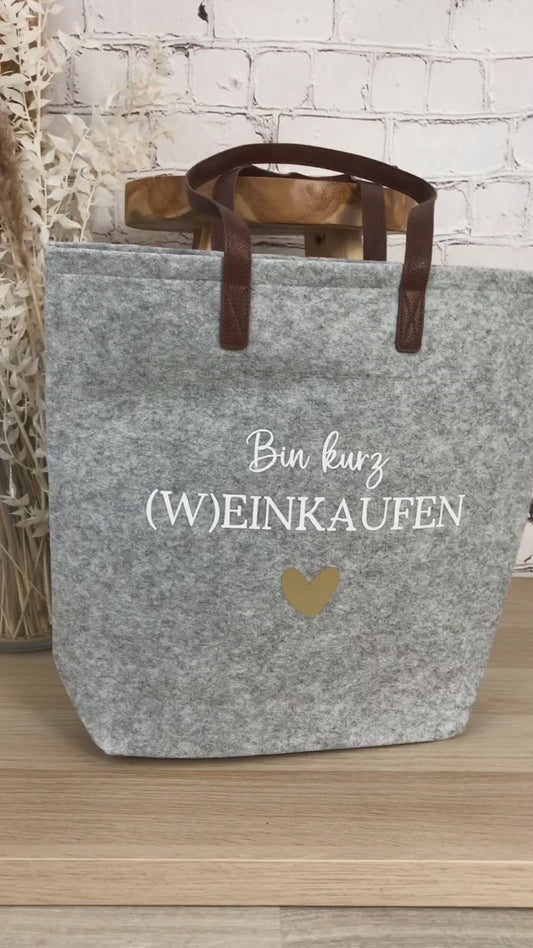 Einkaufstasche aus Filz Bin kurz Weinkaufen
