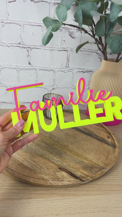 3D Schriftzug Familie personalisiert