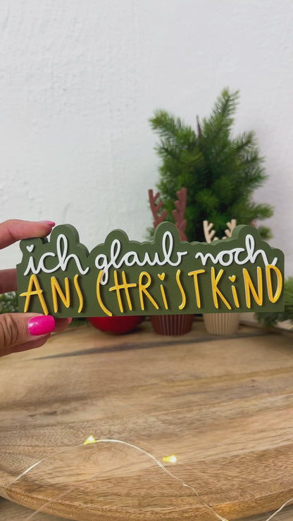 Weihnachtsdeko Sprüche lustig, Christkind-Spruch aus PLA