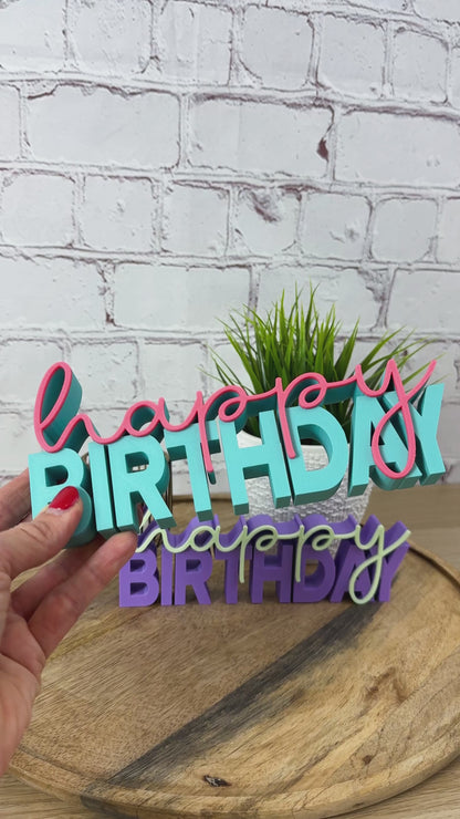 3D Schriftzug happy Birthday - kleine Geschenkidee zum Geburtstag