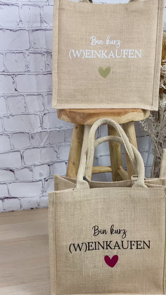 Jutetasche Bin kurz Weinkaufen