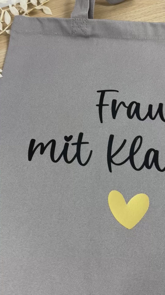 Stoffbeutel Frau mit Klasse - Geschenk für Lehrerin