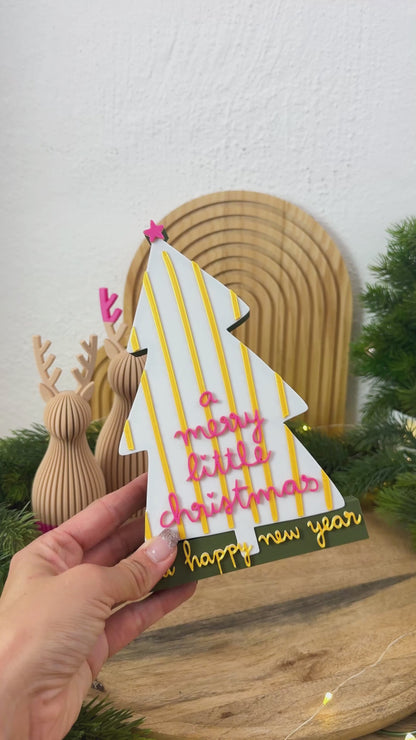 Christmas Schriftzug "A merry little christmas & a happy new year"