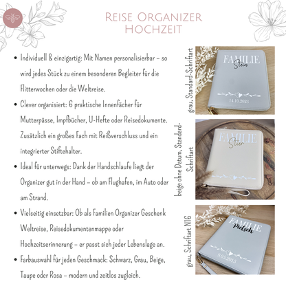 Reise Organizer Hochzeit – Mit eurem Hochzeitsdatum