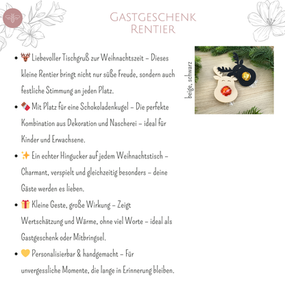 Gastgeschenk Weihnachten Rentier