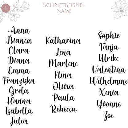 Schriftprobe personalisierte Weihnachtskugel mit eleganter Schreibschrift