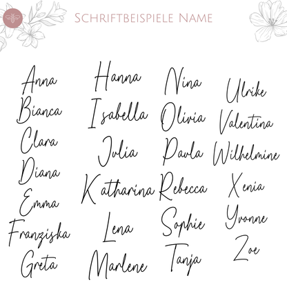 personalisierte Kosmetiktasche mit Namen, Initiale und Herz