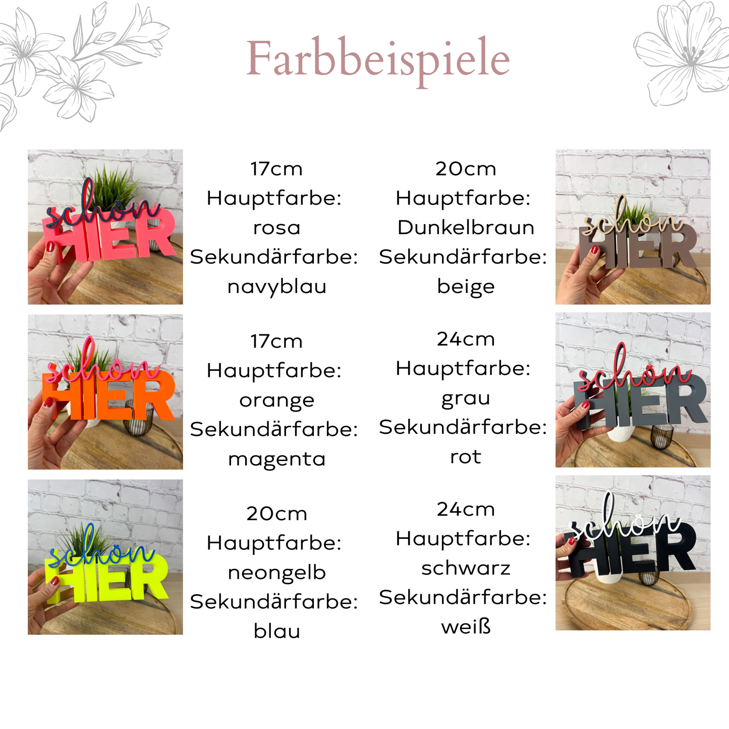 3D Schriftzug schön hier