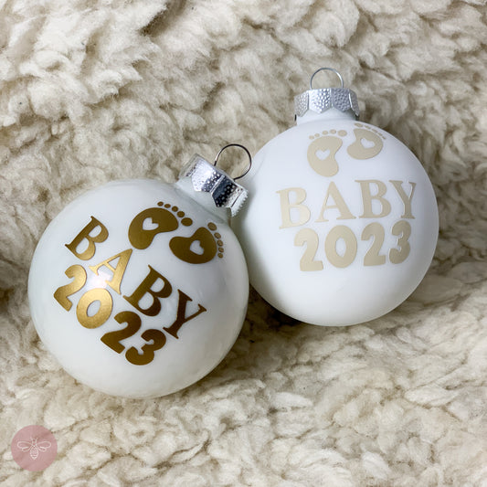 8cm Echtglas Weihnachtskugel Baby 2024