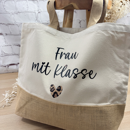 Shopper Tasche Frau mit Klasse - Abschiedsgeschenk für die Lehrerin