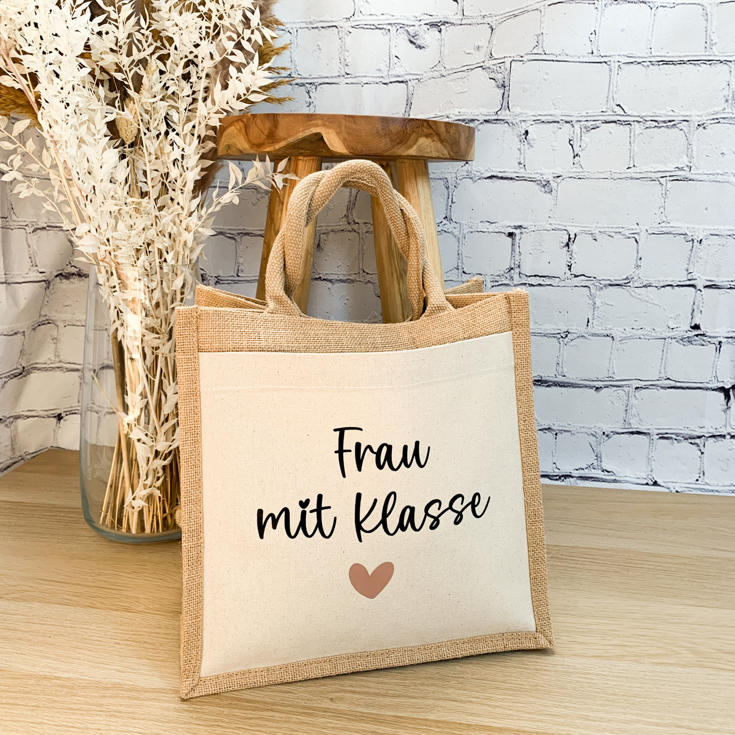 Jute Tasche Frau mit Klasse - Lehrerin Abschiedsgeschenk