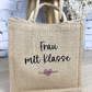 Jutetasche Frau mit Klasse