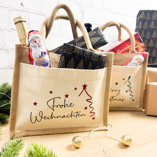 Jutetasche Frohe Weihnachten