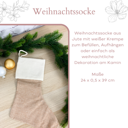 Nikolausstrumpf personalisiert mit Name und Initiale