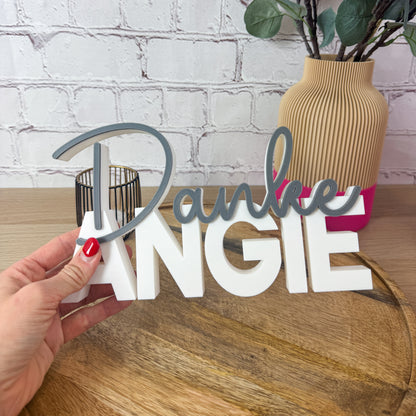 personalisierter 3D Schriftzug - Geschenkidee mit Wunschtext