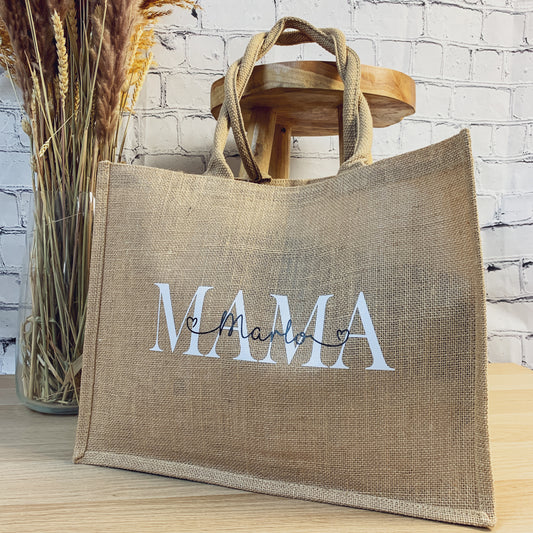 Jutetasche MAMA mit Kindernamen