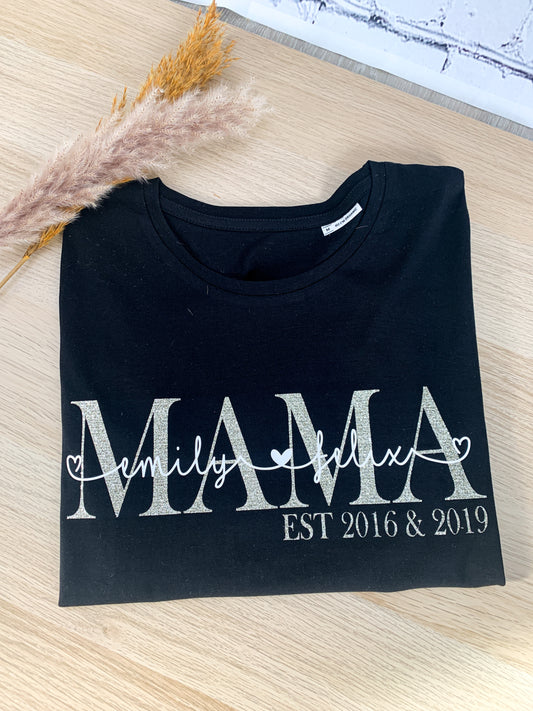 Mama TShirt mit Namen - Damen Organic Cotton